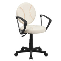 Flash Furniture Baseball Task Chair with Arms [BT-6179-BASE-A-GG]